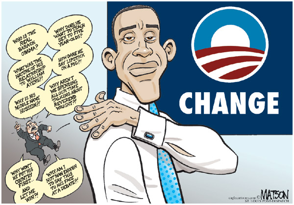 Barack Obama Brushes the Dirt off Shoulder