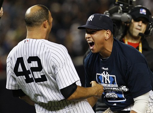Alex Rodriguez Screaming With Mariano Rivera, Celebrates ALCS Win