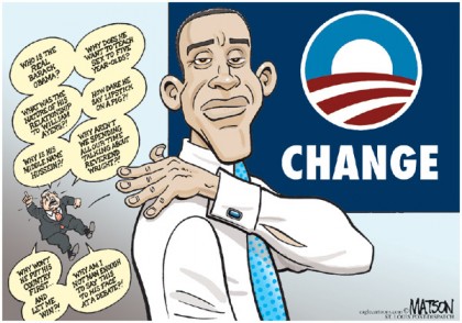 Barack Obama Brushes the Dirt off Shoulder